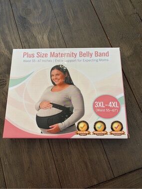 Plus Size Maternity Belly Band - Black (3XL-4XL)